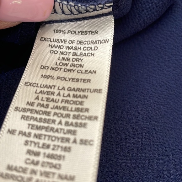 High Neck Navy Tank with Blue and White Braided Trim Size Medium - Picture 7 of 7